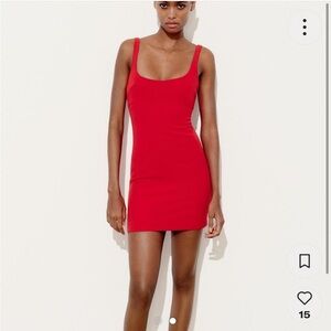 Zara red sheath body con dress small